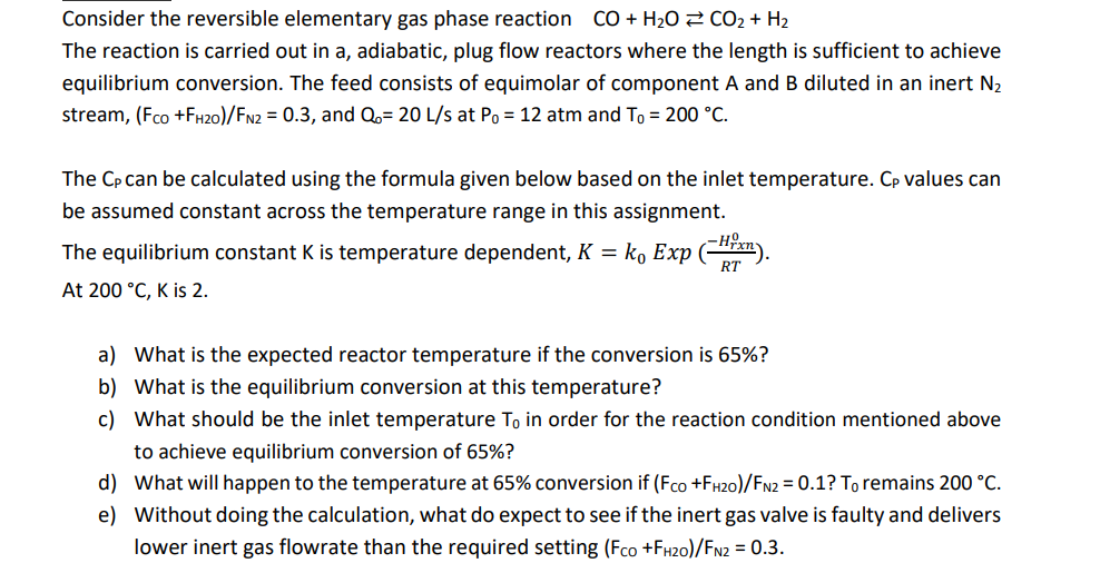 Solved Consider the reversible elementary gas phase reaction | Chegg.com