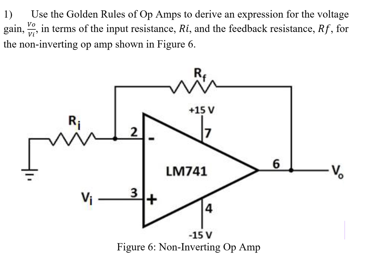 Solved 1) Use the Golden Rules of Op Amps to derive an
