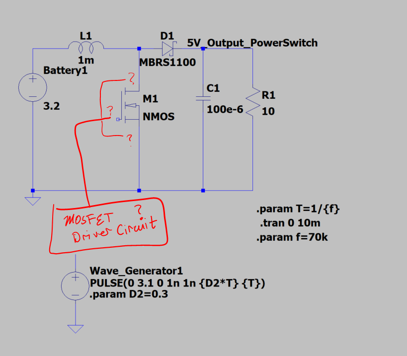I am building a DC-DC boost converter simulation on Circuit Diagram