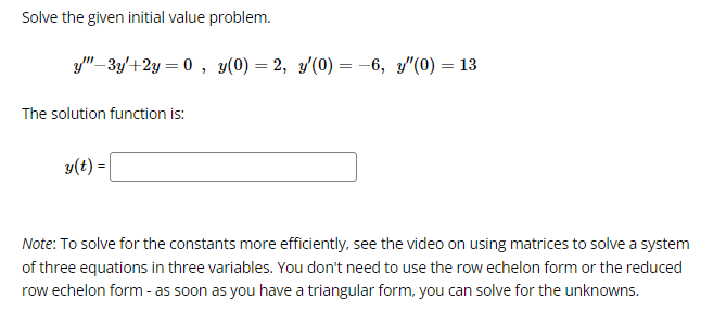 Solved Solve the given initial value problem. | Chegg.com