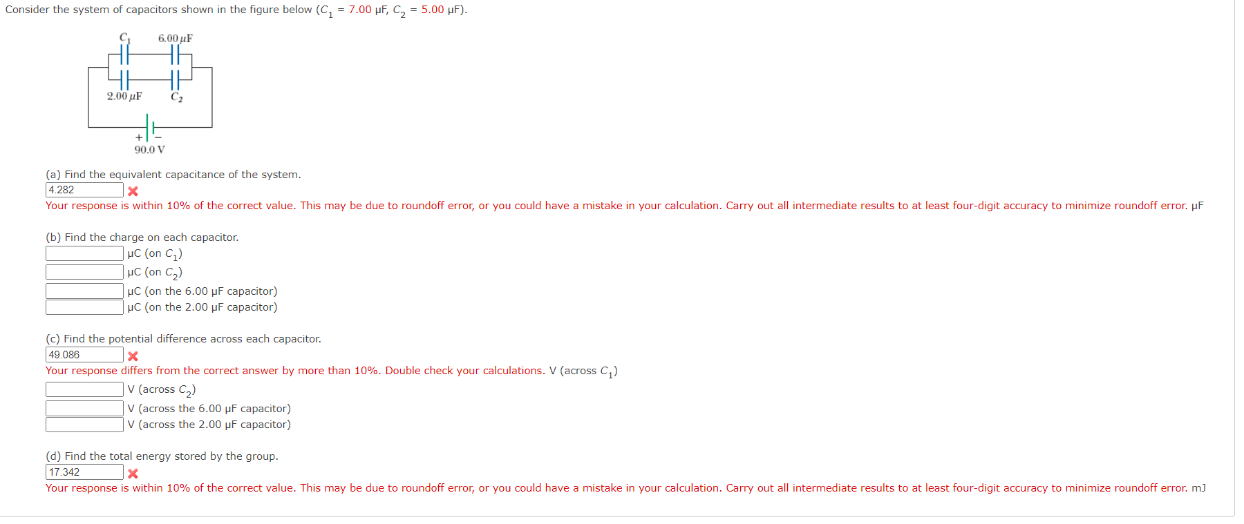 Solved (a) Find The Equivalent Capacitance Of The System. X | Chegg.com