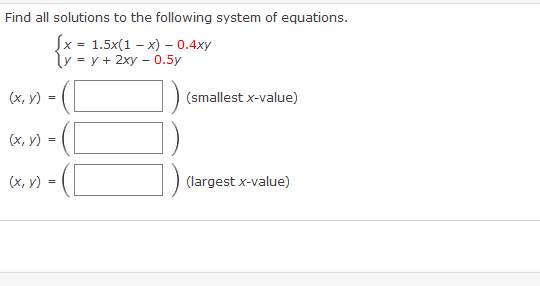 Solved Find all solutions to the following system of | Chegg.com