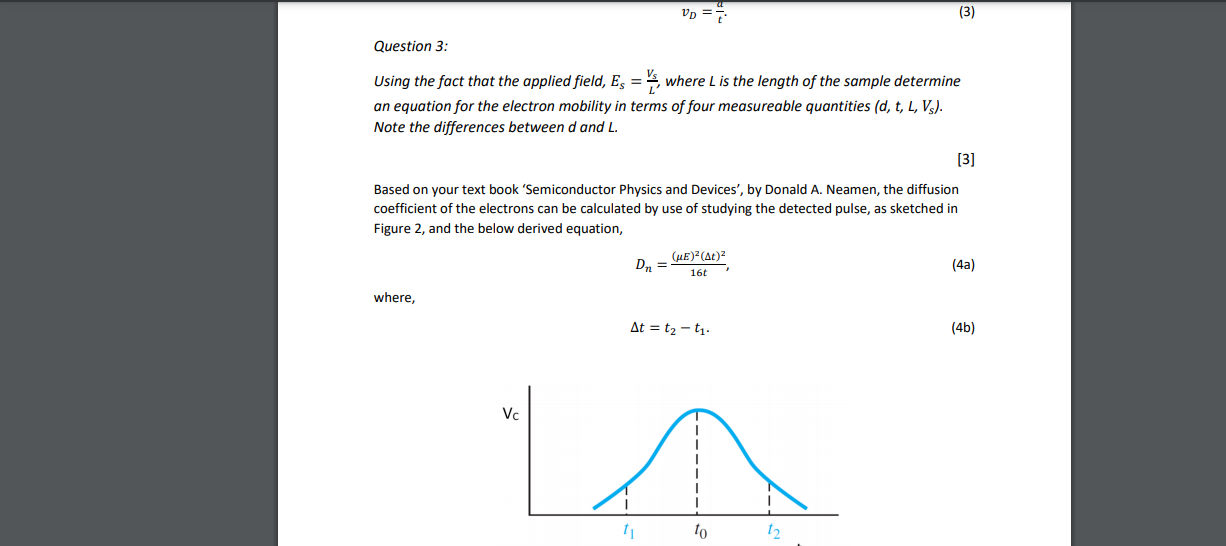 Solved Haynes - Shockley Experiment NSP - 2020 Assignment | Chegg.com