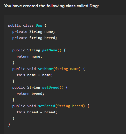 Solved public class Puppy\{ String name; public Puppy()\{