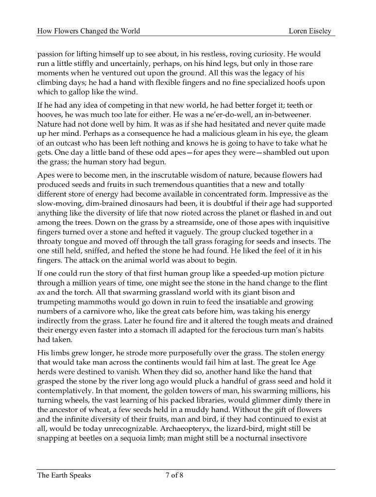 Solved How flowering changed the world Please follow the