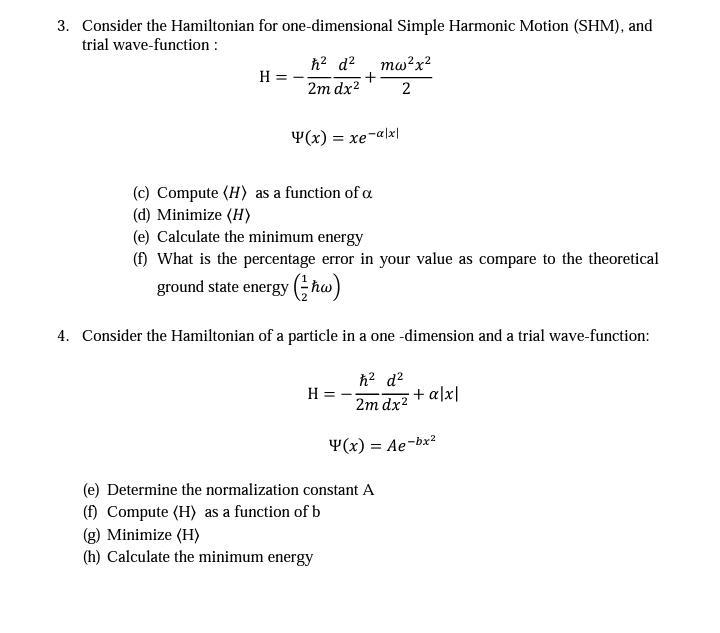 Solved 3. Consider the Hamiltonian for one-dimensional | Chegg.com