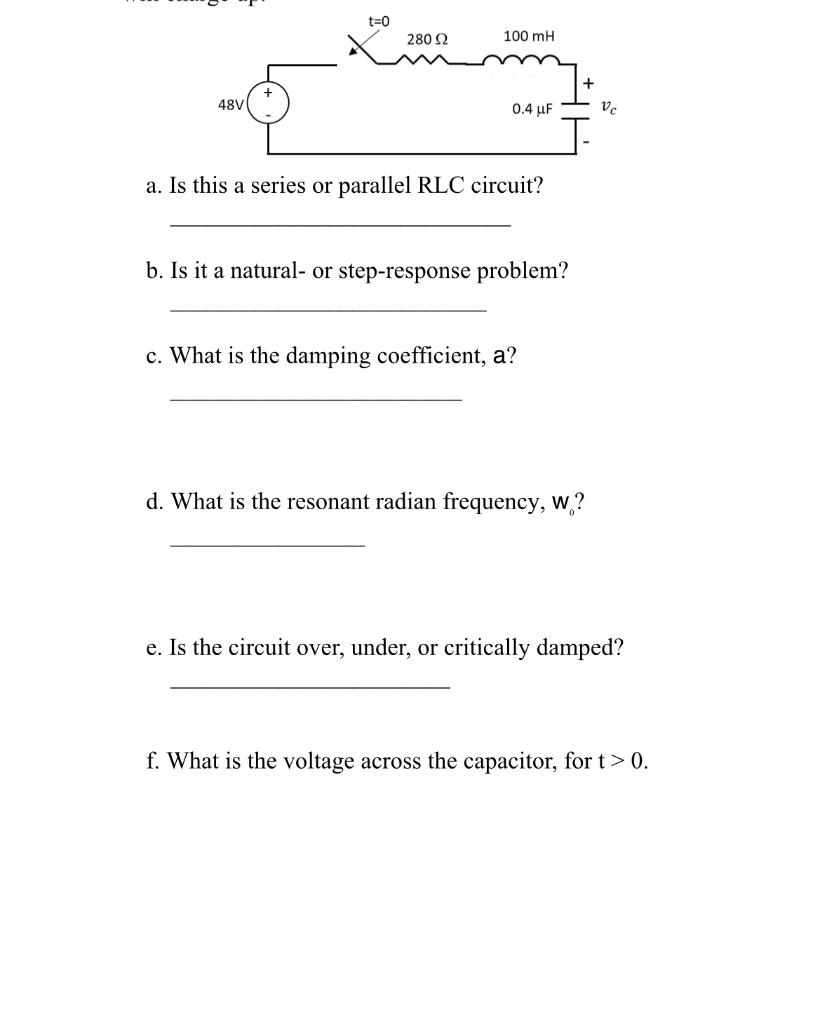 Solved A. Is This A Series Or Parallel RLC Circuit? B. Is It | Chegg.com