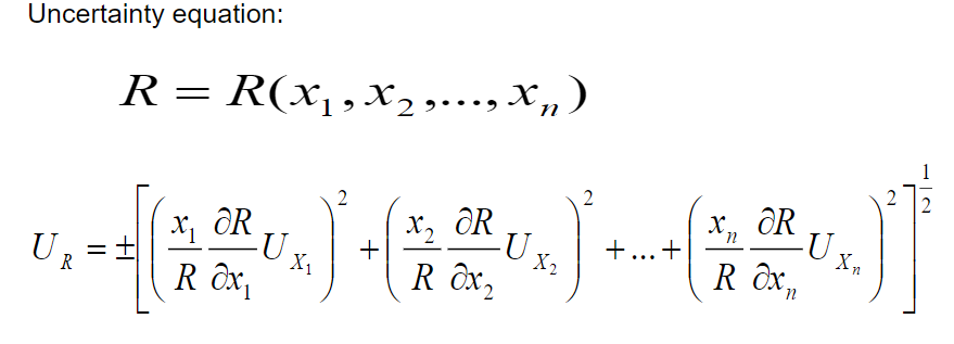 Solved 3. Find The Uncertainty Equation For The Following | Chegg.com