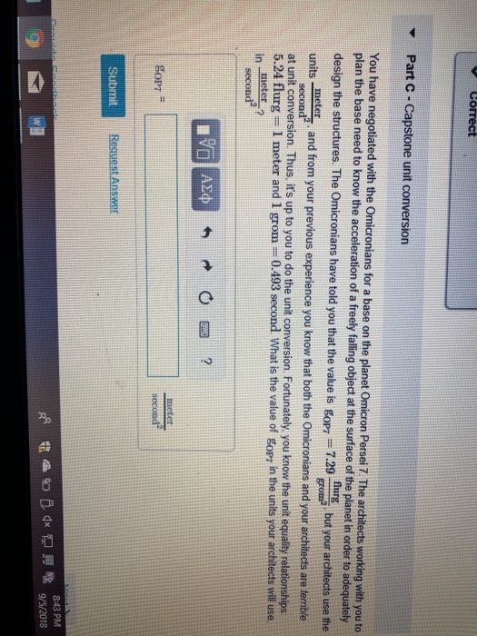 Solved Part C Capstone unit conversion You have negotiated