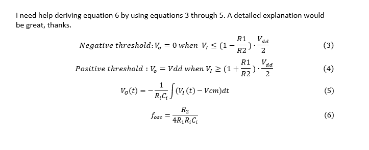 Solved I need help deriving equation 6 by using equations 3 | Chegg.com