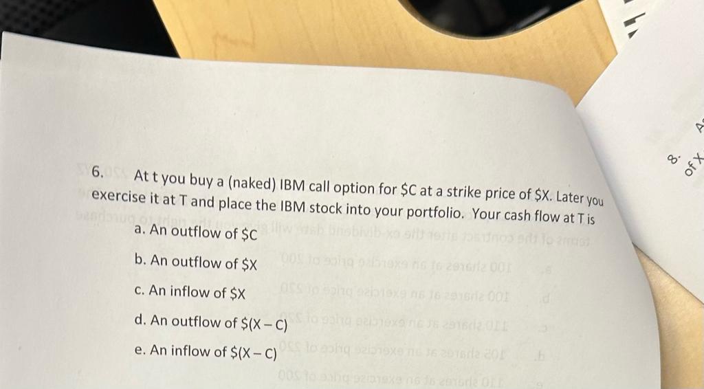 Solved At T You Buy A Naked Ibm Call Option For C At A Chegg Com