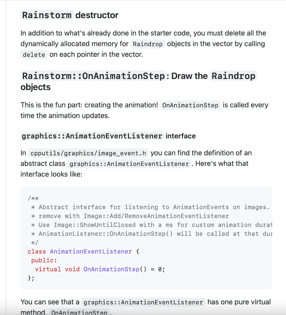 Solved You will create a Raindrop class representing an | Chegg.com
