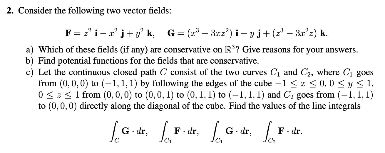 Solved Consider the following two vector | Chegg.com
