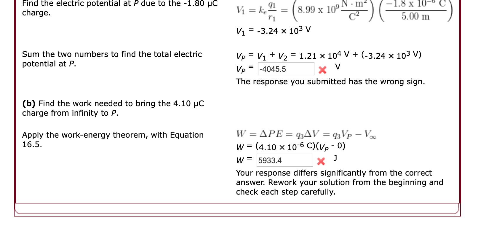 Solved Goal Calculate the electric potential due to a