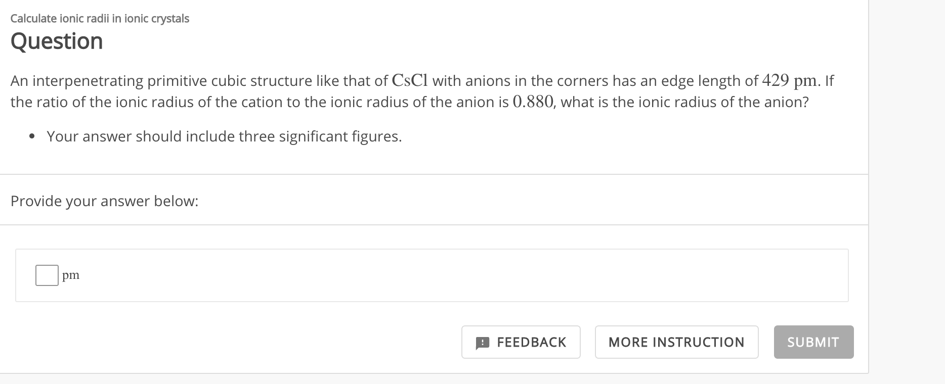 Solved calculate ionic radii in ionic crystals question an chegg