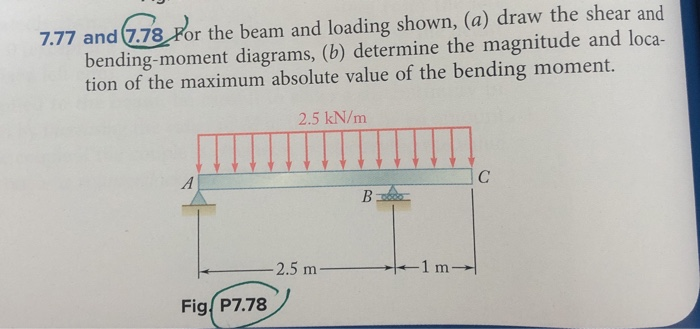 Solved 7.77 and 7.78 For the beam and loading shown, (a) | Chegg.com