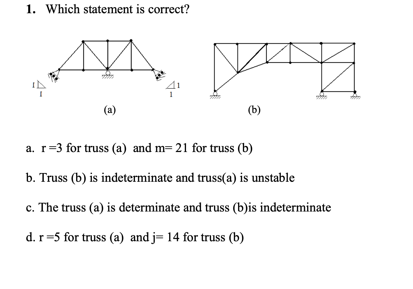 Solved 1. Which Statement Is Correct? A Pay 41 1 (a) (b) A. | Chegg.com