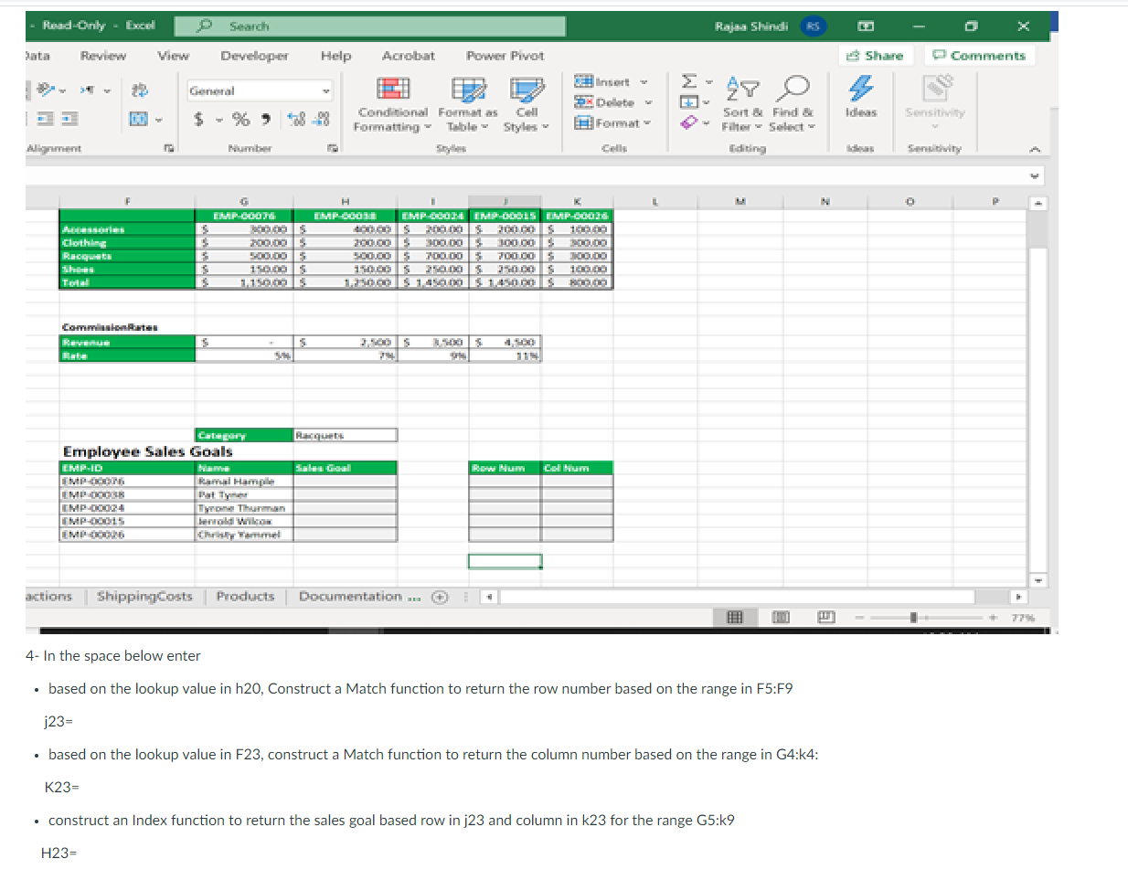 Solved 4- In the space below enter based on the lookup | Chegg.com