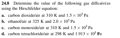 Solved 24.8 Determine the value of the following gas | Chegg.com