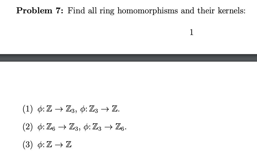 Solved Problem 7: Find All Ring Homomorphisms And Their | Chegg.com