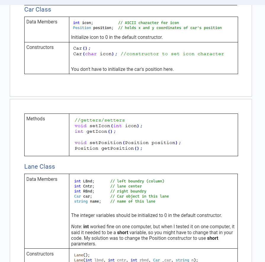 Race Track Project This project will require creating | Chegg.com