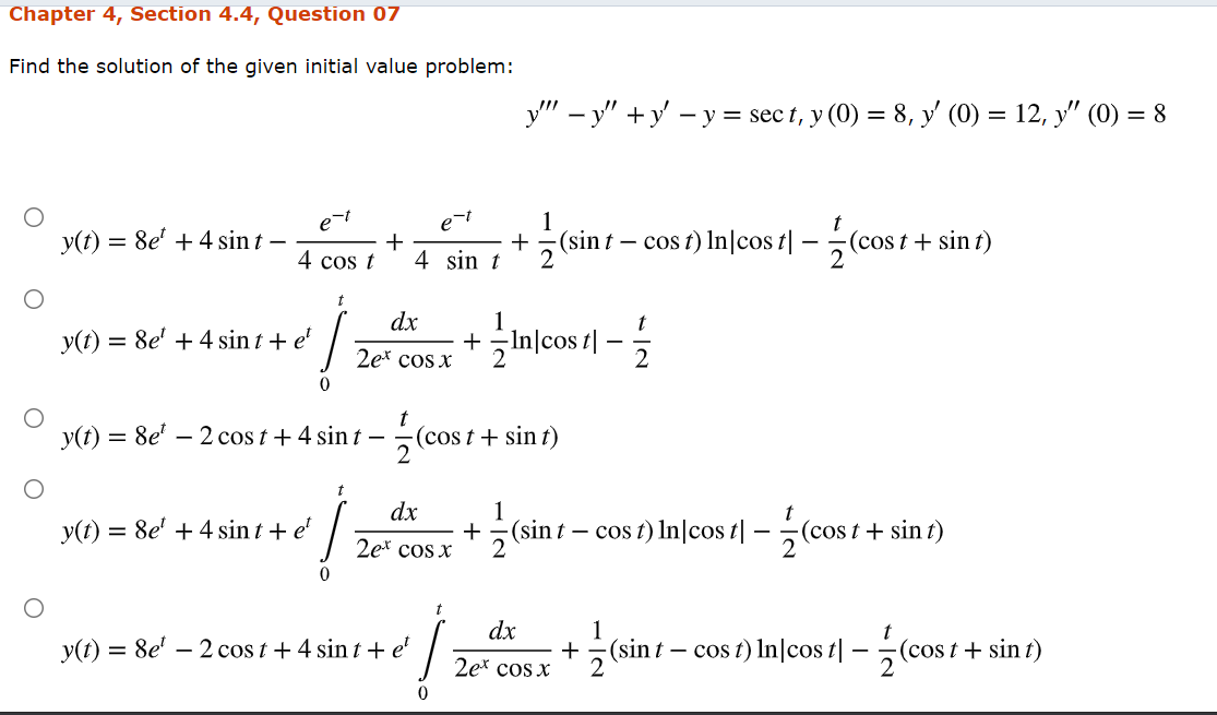 Solved Chapter 4, Section 4.4, Question 07 Find the solution | Chegg.com