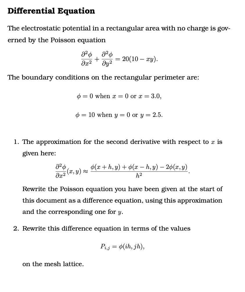 Solved Differential Equation The electrostatic potential in | Chegg.com