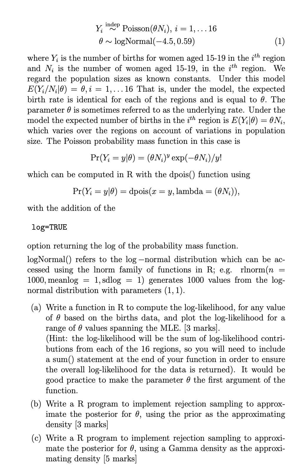 2. Likelihood and Rejection sampling Consider the | Chegg.com
