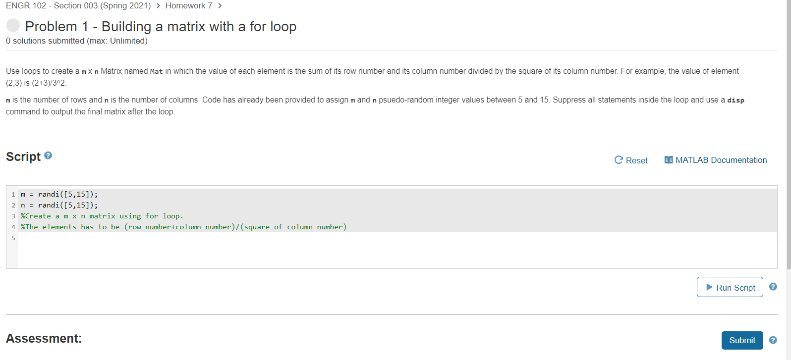 Solved ENGR 102 - Section 003 (Spring 2021) > Homework 7 > | Chegg.com