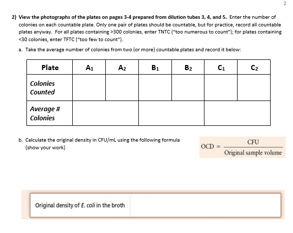 Solved 2 2) View the photographs of the plates on pages 3-4 | Chegg.com