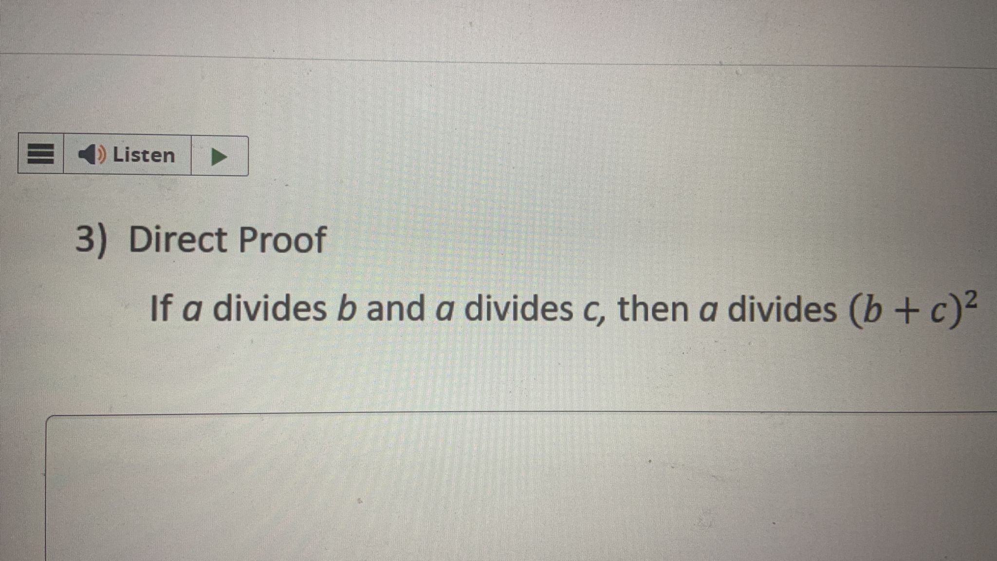 Solved 3) Direct Proof If A Divides B And A Divides C, Then | Chegg.com