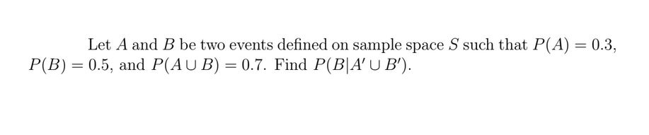 Solved Let A And B Be Two Events Defined On Sample Space S | Chegg.com