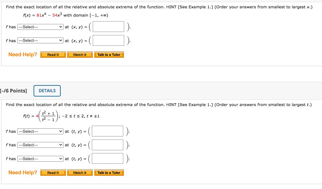 Solved Find The Exact Location Of All The Relative And | Chegg.com