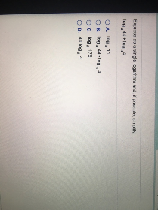 Solved Express as a single logarithm and, if possible, | Chegg.com