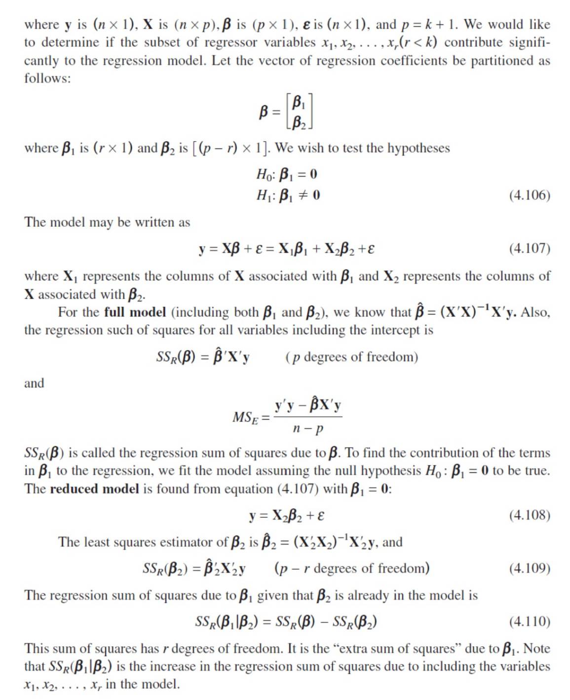 Solved Prove that SSR(β1∣β2) is independent of MSE in | Chegg.com