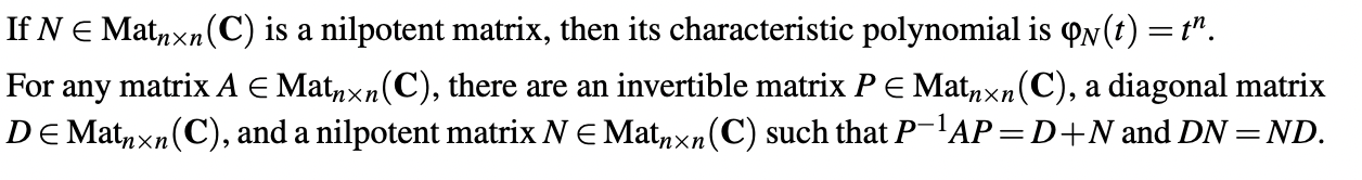 Solved If N∈Matn×n(C) is a nilpotent matrix, then its | Chegg.com