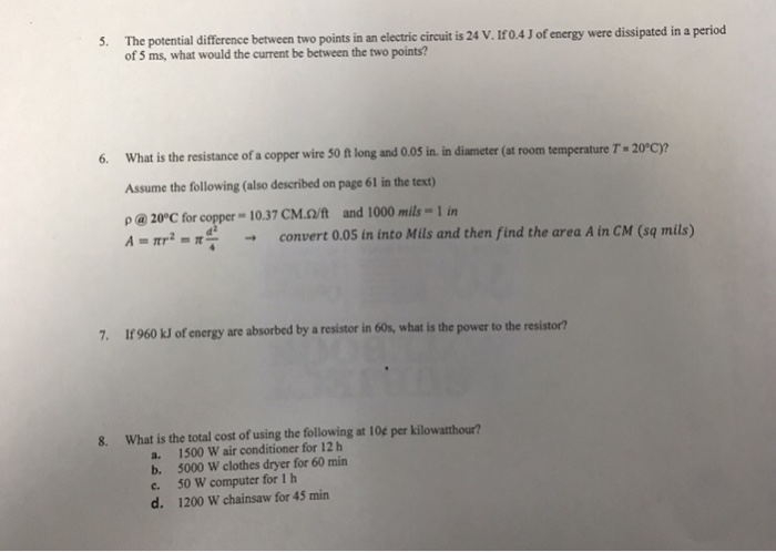 Solved The potential difference between two points in an | Chegg.com