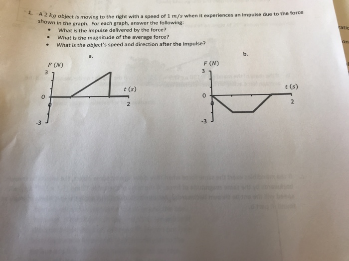 Solved A 2Kg object is moving to the right with a speed of | Chegg.com