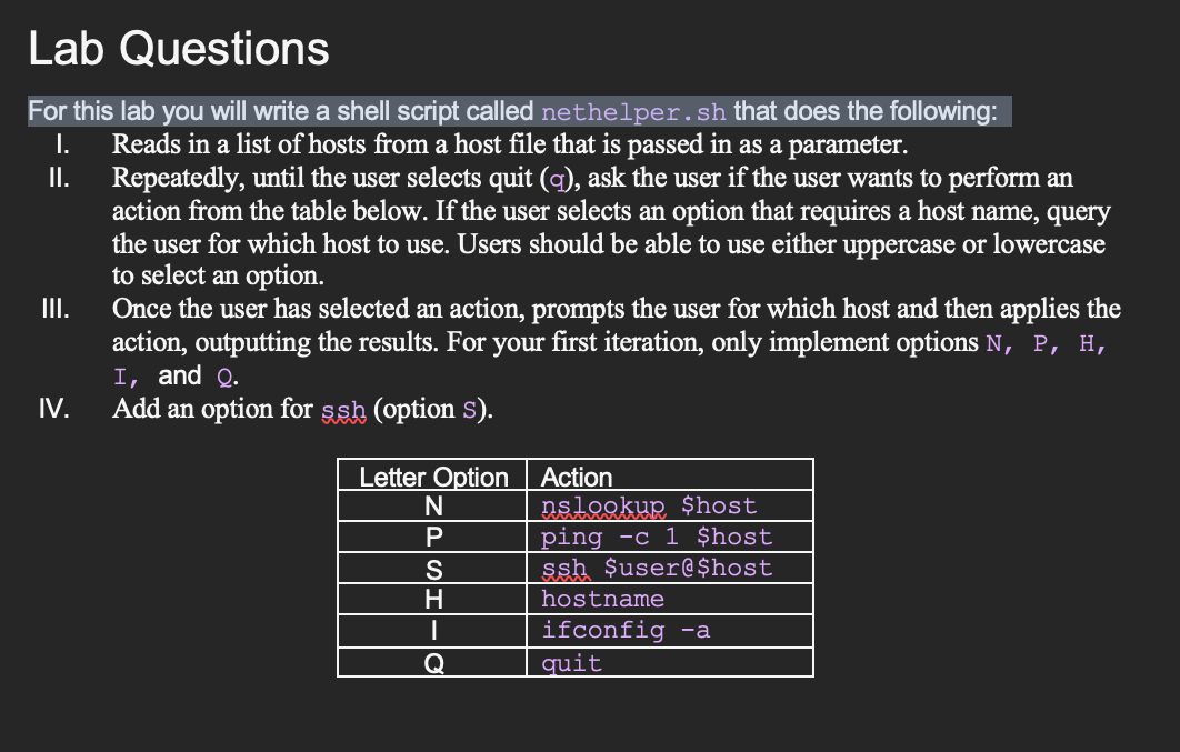 Solved Lab Questions For this lab you will write a shell | Chegg.com
