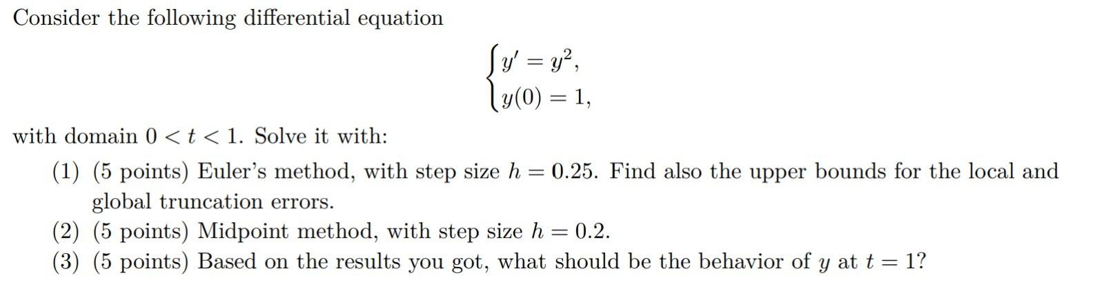 Solved Consider the following differential equation | Chegg.com