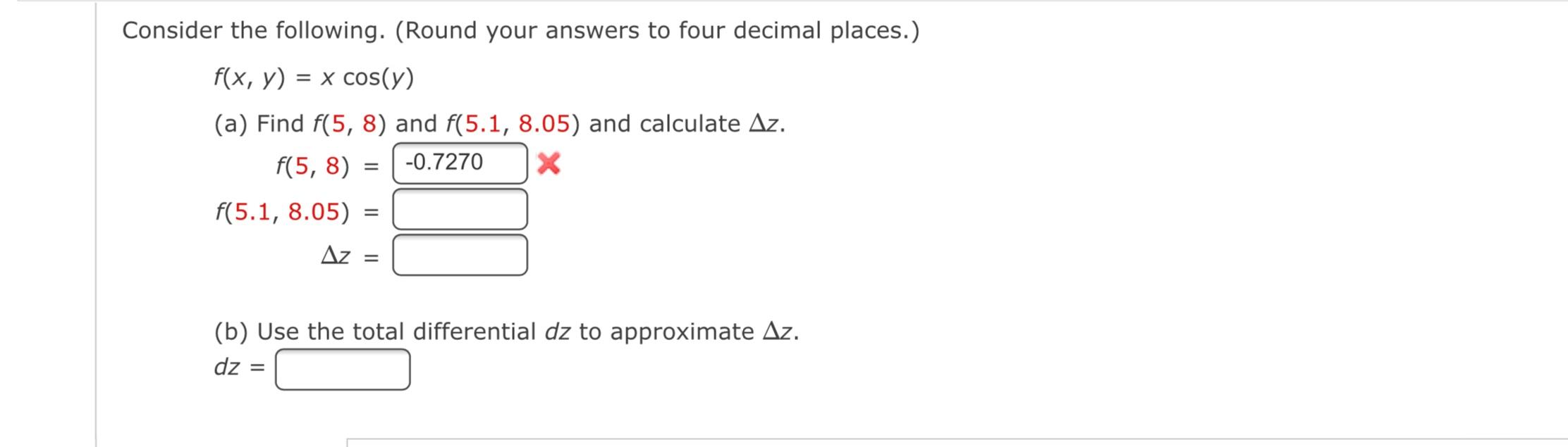 Solved Consider the following. (Round your answers to four