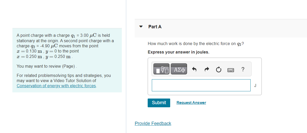 Solved A point charge with a charge q1=3.00μC is held | Chegg.com
