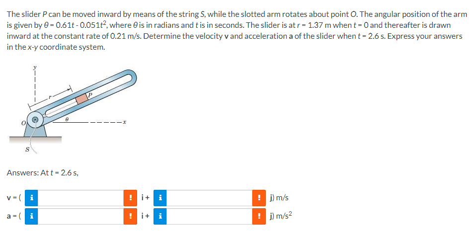 Solved The slider P can be moved inward by means of the | Chegg.com