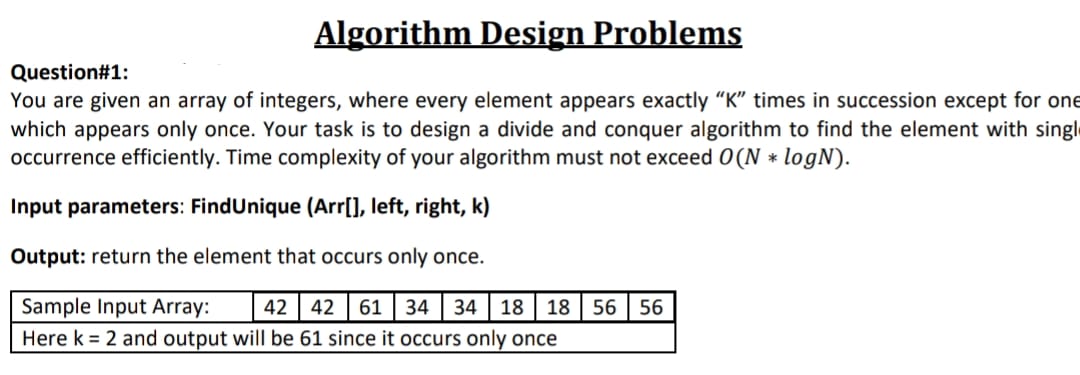 Solved Question\#1: You are given an array of integers, | Chegg.com