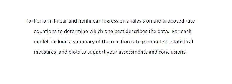 Solved Problem 3. Reaction Rate Equation for the Chegg