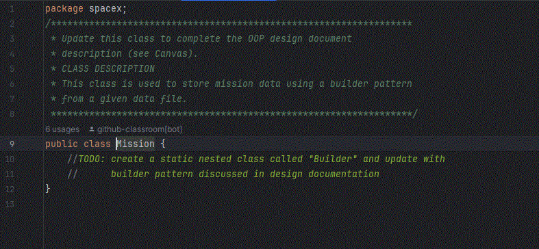 Solved Mission Your design should include this class with | Chegg.com