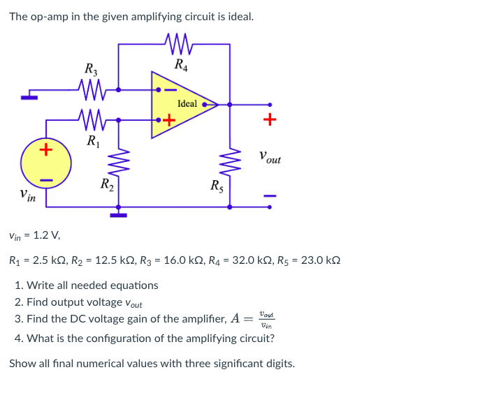 Solved The opamp in the given amplifying circuit is ideal.