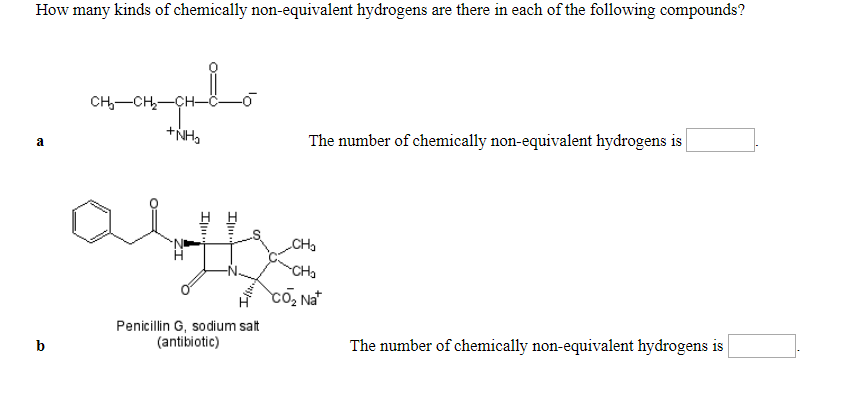 Solved How many kinds of chemically non-equivalent hydrogens | Chegg.com