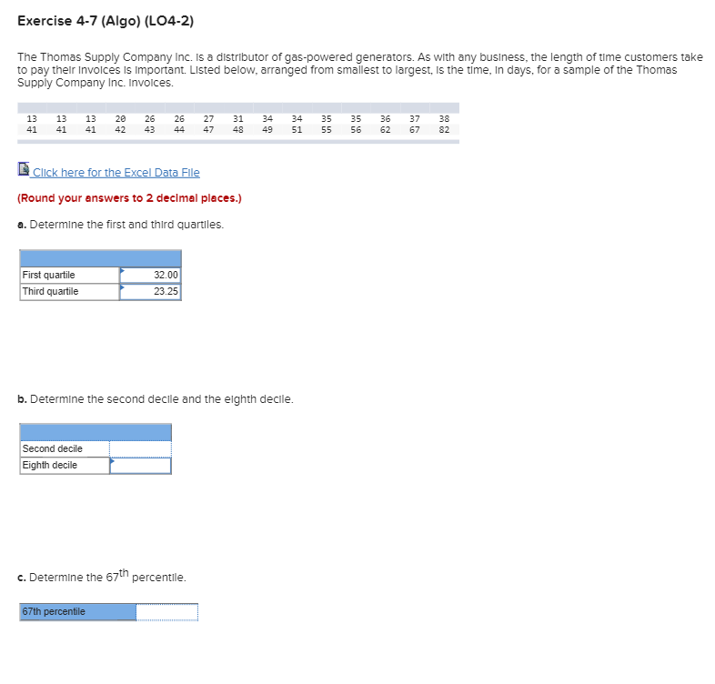 Solved Exercise 47 (Algo) (L042) The Thomas Supply Company