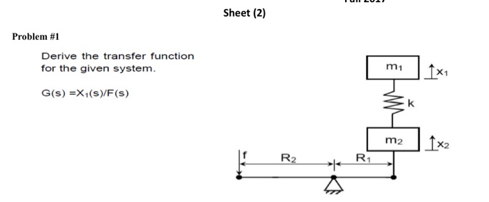Solved Sheet (2) Problem #1 Derive the transfer function for | Chegg.com